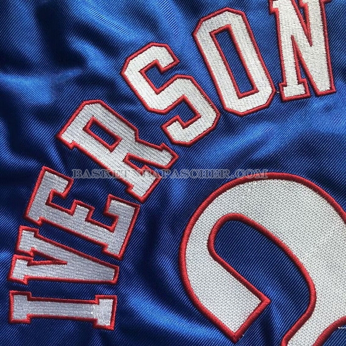 Maillot Philadelphia 76ers Allen Iverson Mitchell & Ness 2001-02 Bleu